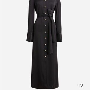 J. Crew Black Long Sleeve Dress with Gold Buttons